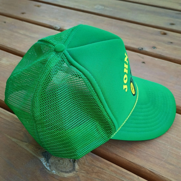 Vintage John Deere Tractor Mesh Green Snapback Hat Cap Adjustable Nissun - Picture 2 of 9